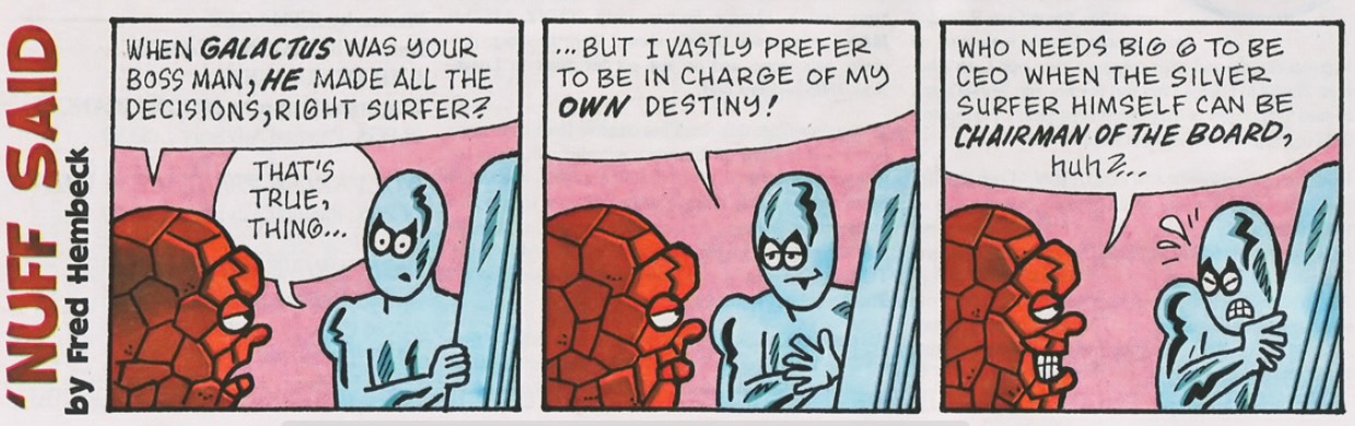 Thing and Silver Surfer by Fred Hembeck